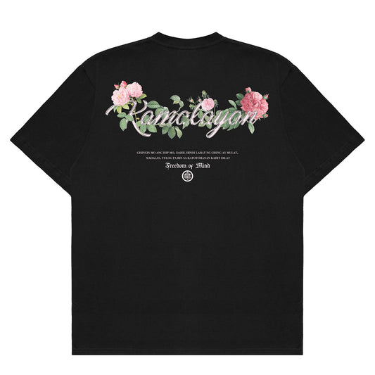 OVERSIZED FIT SHIRT | KAMALAYAN BLOOM | BLACK | MARIA CLARA CLOTHING | OVERSIZED FIT | 100% COTTON