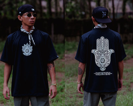 Hamsa V1 Black Tee — Maria Clara Clothing streetwear tee (view 5)