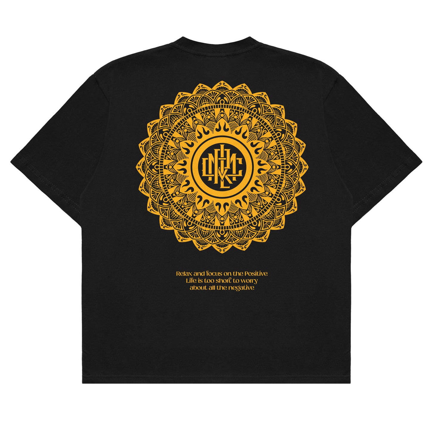 MANDALA BLACK V1 CROPPED BOX SHIRT | OVERSIZED