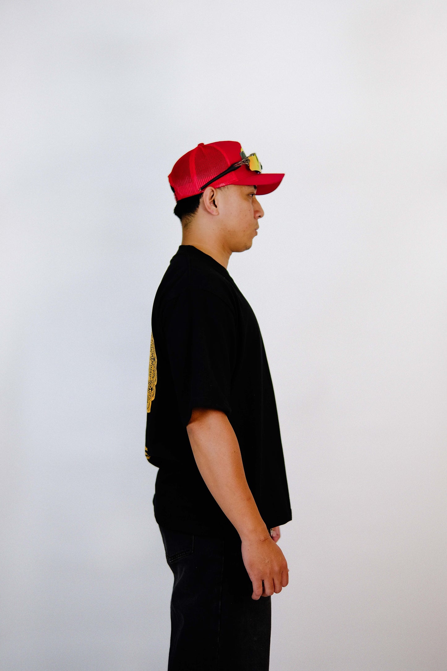 MANDALA BLACK V1 CROPPED BOX SHIRT | OVERSIZED