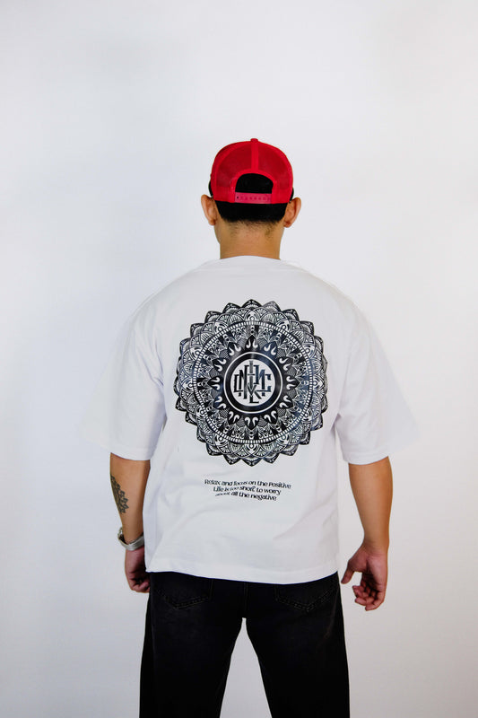 Mandala White V1 — Maria Clara Clothing streetwear tee (view 3)